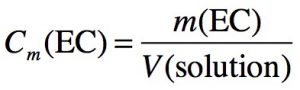 Formule de la concentration en masse en fonction de la masse et du volume