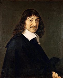 Portrait peinture du scientifique Descartes