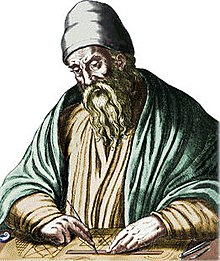 Portrait dessin du philosophe Euclide