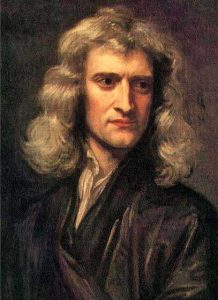 Portrait peinture du scientifique Newton