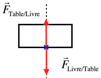 Schéma des forces de l'interaction entre un livre et une table