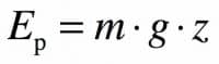 Formule mathématique liant énergie potentielle, masse, intensité de pesanteur et hauteur
