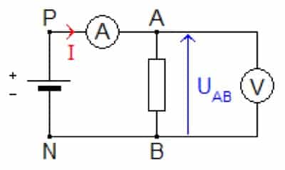 Schéma d'un circuit électrique en dérivation avec les notations adéquates