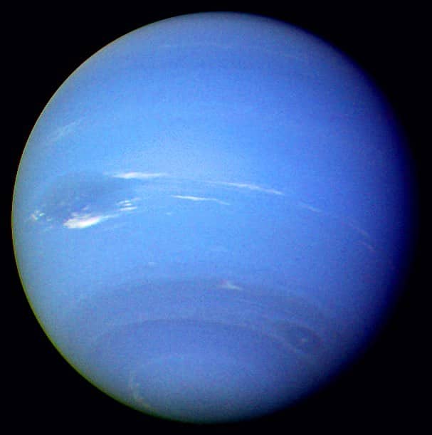 Photo de la planète gazeuse bleue Neptune
