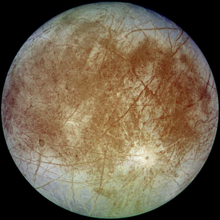 Photo reconstituée de la surface d'Europe, satellite de Jupiter
