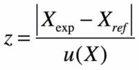 Formule du z-score en fonctino de la valeur expérimentale et de la valeur de réference